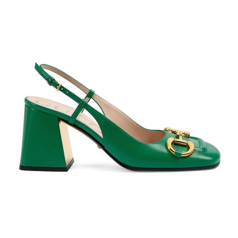 gucci mid heel slingback|Gucci slingback flats.